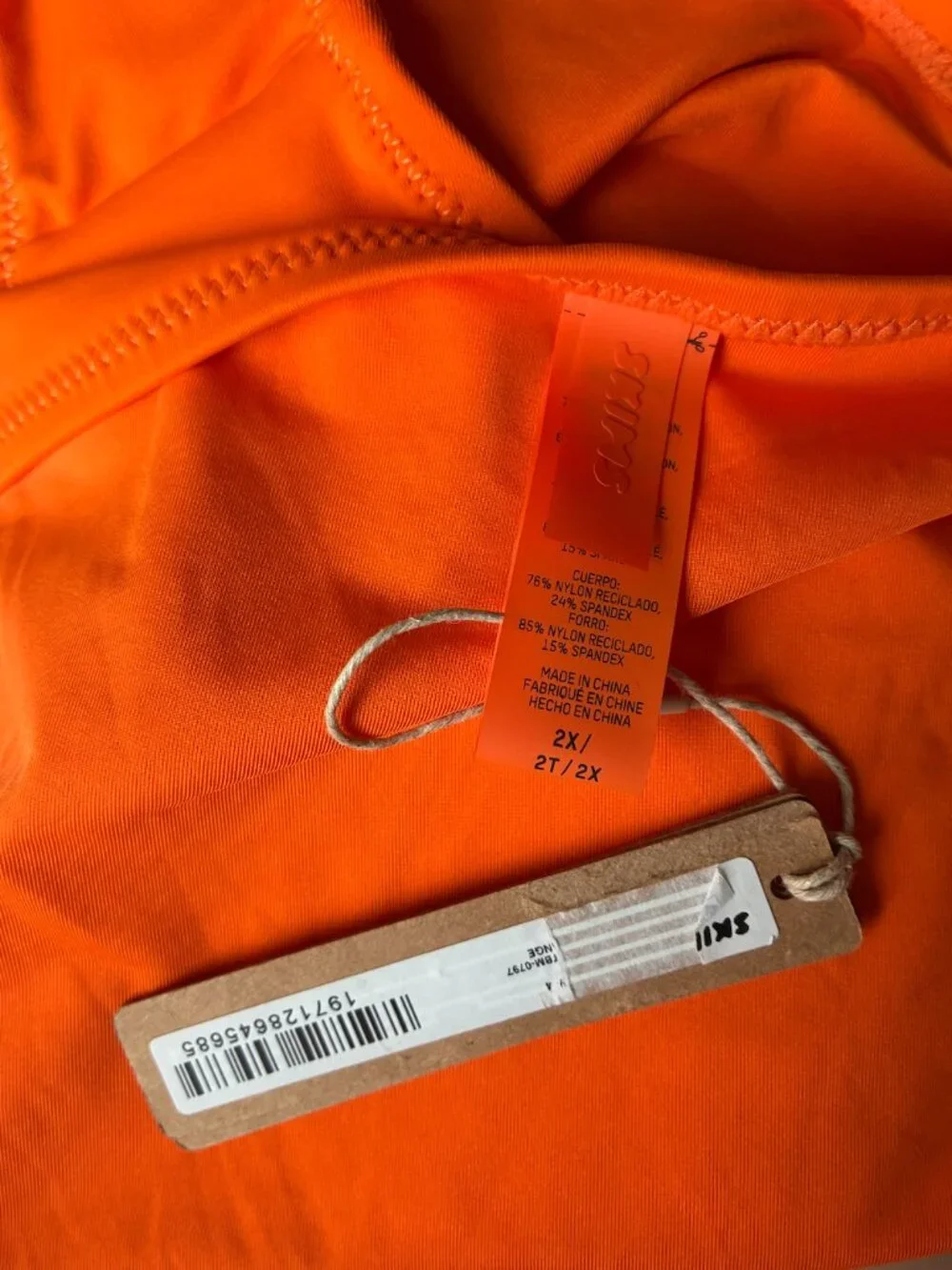 Skims NWT Dipped Tie Bottom Bikini Bottoms in Orange - Size 2X